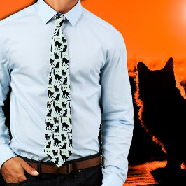 Gravata com padrão de Olhos de Gatos Pretos do Hal