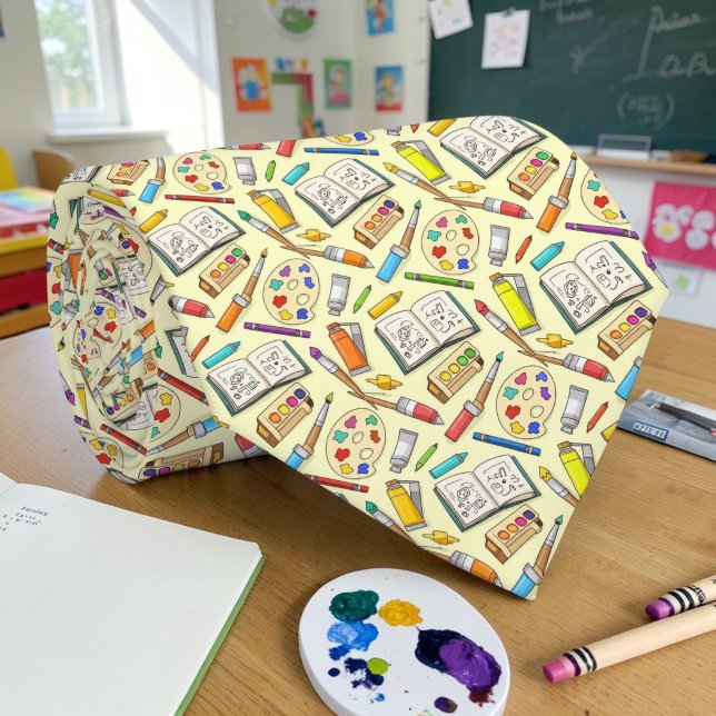 Gravata com padrão de professor de arte escolar (Criador carregado)