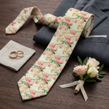 Gravata com padrão de rosas antigas, elegante e so