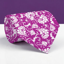 Gravata com Padrão Floral Violeta Personalizado