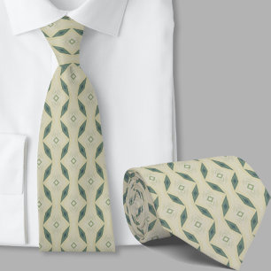 Gravata com padrão verde sage artístico moderno