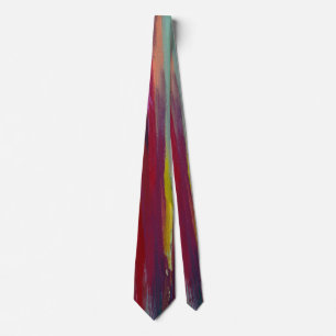 Gravata com Pincelada Abstrata em Negrito – Vermel