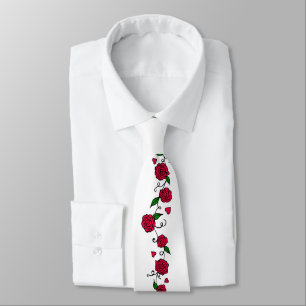 Gravata com Rosas Vermelhas Românticas