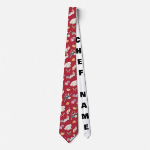 Gravata com Tema de Chef Personalizado Vermelho