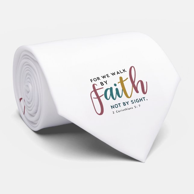 Gravata com Testemunho de Fé 2 Coríntios 5 7 Letre (Rolled)