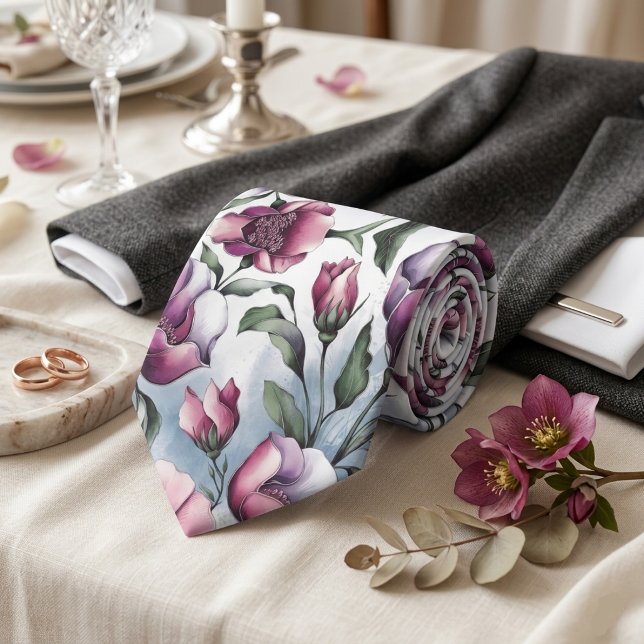 Gravata Combinação Floral Pastel (Criador carregado)