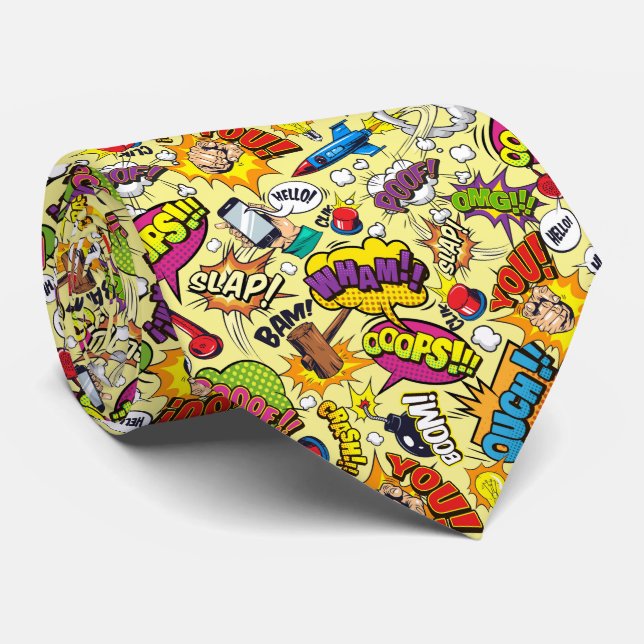 Gravata Comic Pop Art Explosion (Rolled)