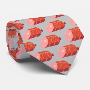 Gravata comida de padrões em forma de deli salami