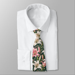 Gravata Composição Elegante de Lírio e Folhagem