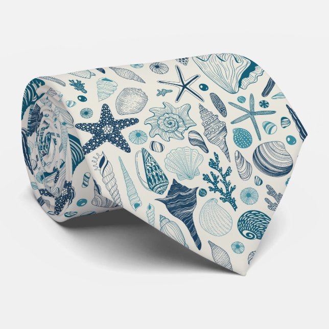Gravata Conchas marítimas em branco (Rolled)
