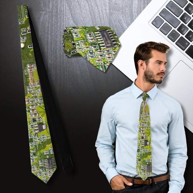 Gravata Conselho do circuito do Geek do computador - Luz v (Criador carregado)