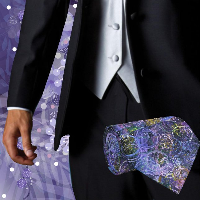 Gravata Contemporâneo artístico colorido de tendências Abs (Make an impression with this stylish Abstract men's fashion necktie great for weddings or the office)