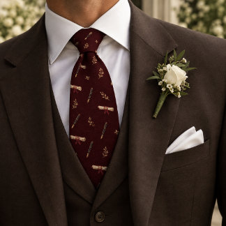 Gravata Convite de Casamento Old Money em Tom Borgonha