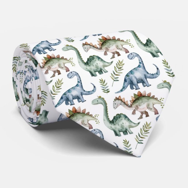 Gravata Cool tiled dinosaur pattern  (Rolled)