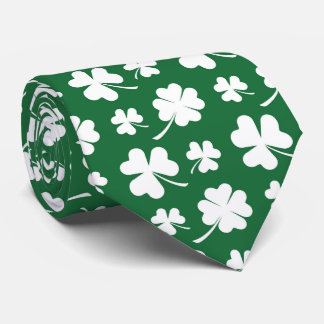 Gravata Cool tiled four leaf clovers shamrocks pattern 