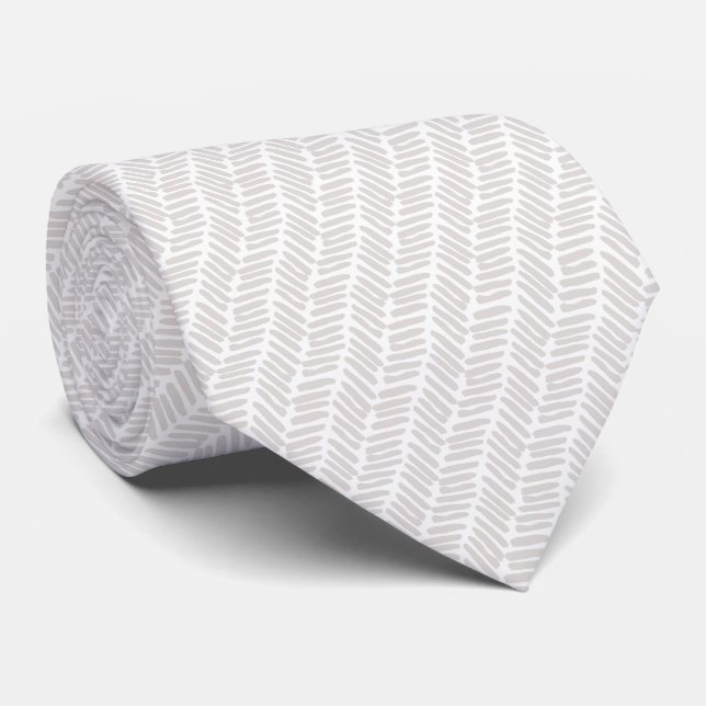 Gravata Copo de Cogumelo Branco Simples Ivory Abstrato Che (Rolled)