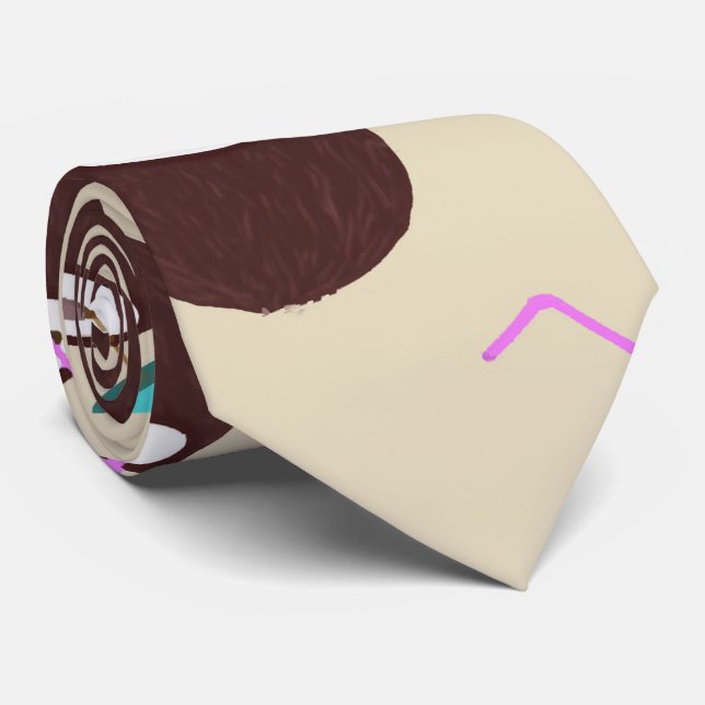 Gravata Coquetel de coco com padrão de palha - praia de Ve (Rolled)