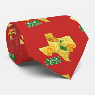 Gravata Cor Amarelo do Texas Rosa Qualquer Coloração