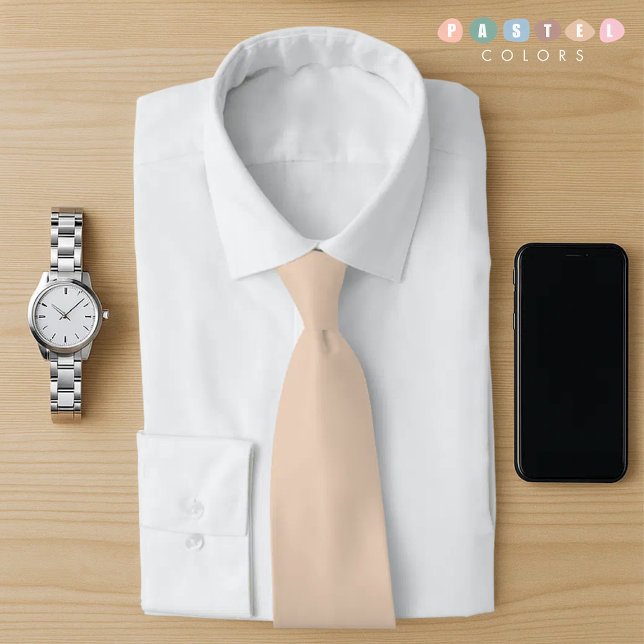 Gravata Cor Amarelo Laranja, Pastel Leve Sólido (Solid Soft Light Pastel Orange Yellow Color Neck Tie)