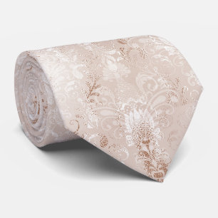 Gravata Cor damasco Rosa de luxo Gold Foil