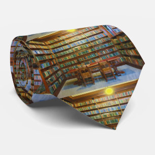 Gravata Cor de Água dos Livros Biblioteca,