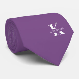 Gravata Cor de Malva Monograma+Nome Elegante lado únic