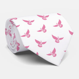 Gravata Cor-de-rosa elegante no pombo branco padrão sem co