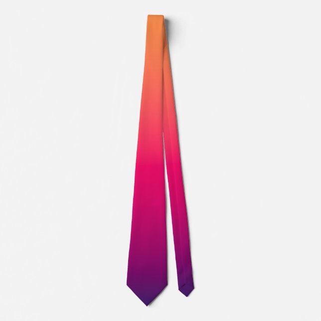 Gravata Cor Laranja Vermelho Roxo (Frente)