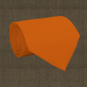 Gravata cor sólida alaranjada queimada