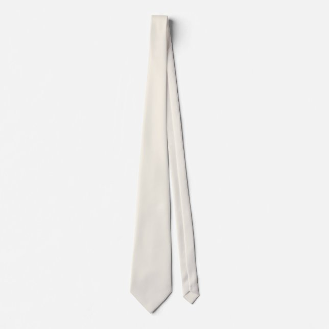 Gravata Cor Sólida Branco cremosa (Frente)