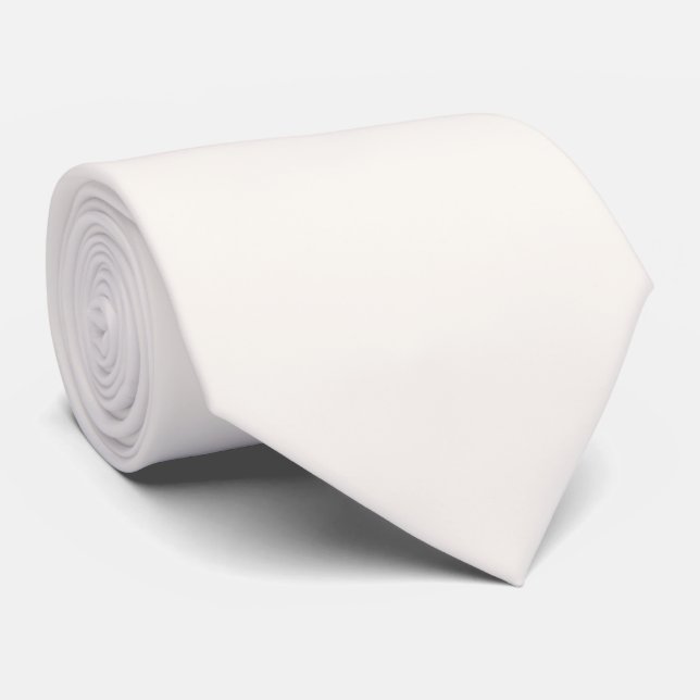 Gravata Cor Sólida Floral Creme Branco  (Rolled)