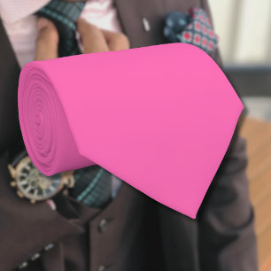 Gravata Cor Sólida Neon Quente Clássico