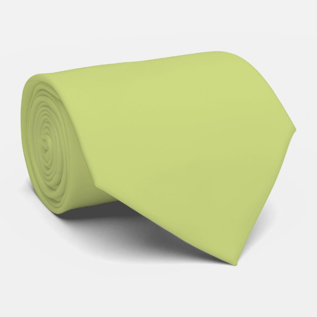 Gravata Cor Sólida Verde Limão Pálido (Rolled)