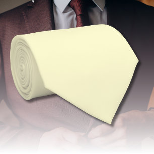 Gravata Cor Sólido Amarelo-Manteiga Elegante Clássico