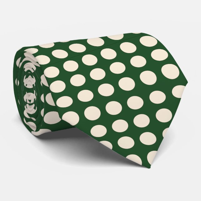 Gravata Cor Verde Marfim Ponto de Bolha (Rolled)