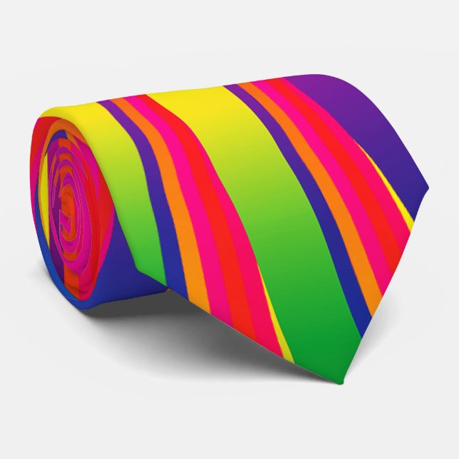 Gravata Cor Vibrante  (Rolled)