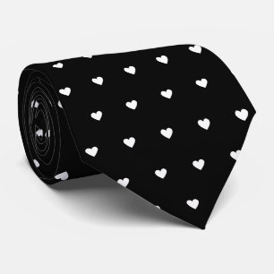 Gravata Coração Preto e Branco