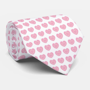 Gravata Coração rosa e Ecru Stripe para Dia de os namora