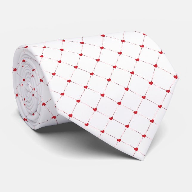 Gravata Corações de São Valentim Masculina (Rolled)
