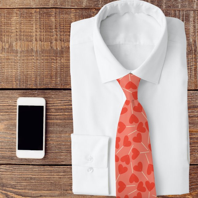 Gravata Corações de Sucker Lolipop Personalizáveis (Criador carregado)