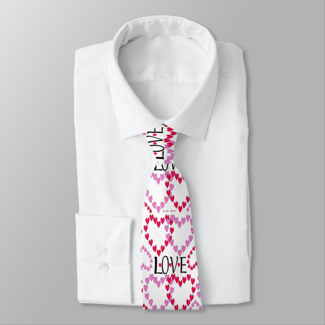 Gravata Corações Pequenos Rosa Vermelho AMOR (Amarrado)
