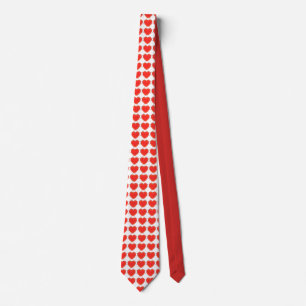 Gravata - Corações Vermelho e Branco