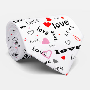 Gravata corações vermelhos e cor-de-rosa do amor do desi