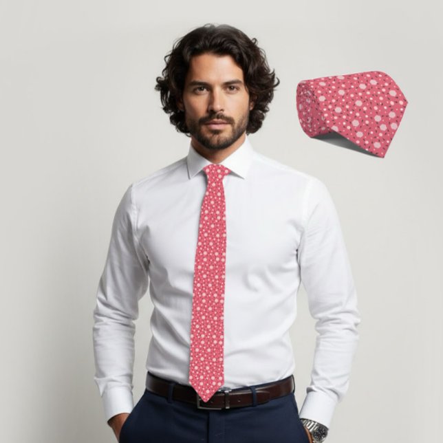 Gravata Coral Blush Hexagon & Charcoal Triangle Tie (Criador carregado)
