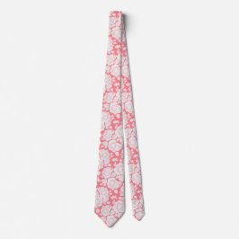 Gravata Coral Pink Floral Rose Casamento