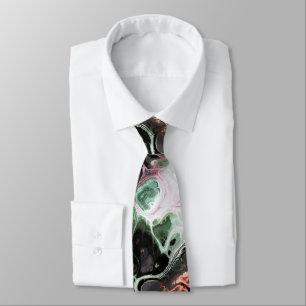 Gravata Corante de mármore verde-rosa e jade