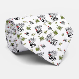 Gravata Corbata de nueva York con Flores