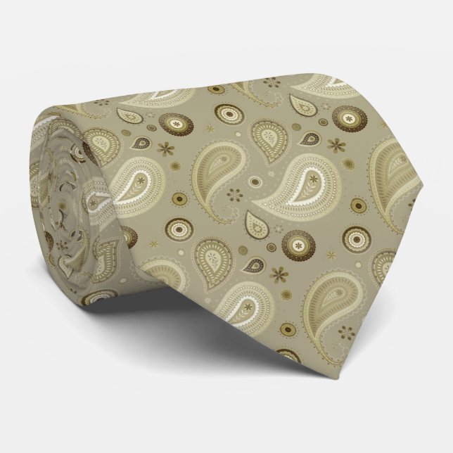 Gravata Corbata elegante beige con marrón (Rolled)