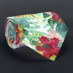 Gravata Cores Aquáticas Tropicais Folha de Palma Botânica<br><div class="desc">Palma Botânica de Cores Aquáticas Tropicais Folha de Palma e Design de Hibiscus,  com a divertida tendência moderna! Verifique meu compro para ver este design em muitos produtos!</div>