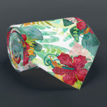 Gravata Cores Aquáticas Tropicais Folha de Palma Botânica<br><div class="desc">Palma Botânica de Cores Aquáticas Tropicais Folha de Palma e Design de Hibiscus,  com a divertida tendência moderna! Verifique meu compro para ver este design em muitos produtos!</div>